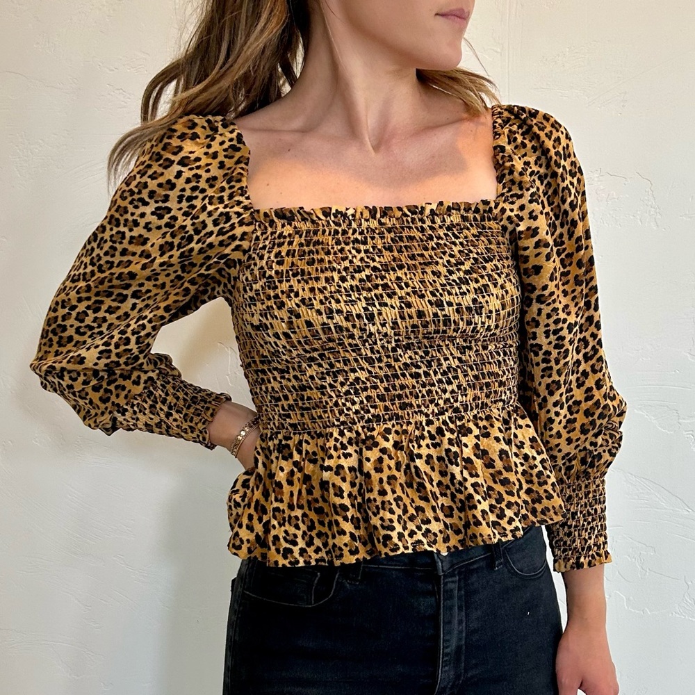 Cheeky cheetah long sleeve top